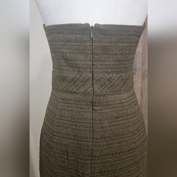 TRINA TURK Cora Strapless Tweed Sheath Dress. Olive. Size 2 NWT - Picture 12 of 16